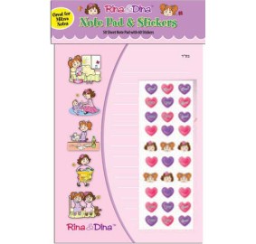 Rina & Dina Mitzvah Notepad With Stickers