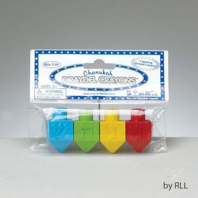 Dreidel Crayons 4 In A Bag