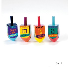 Dreidel Painted Wood Large