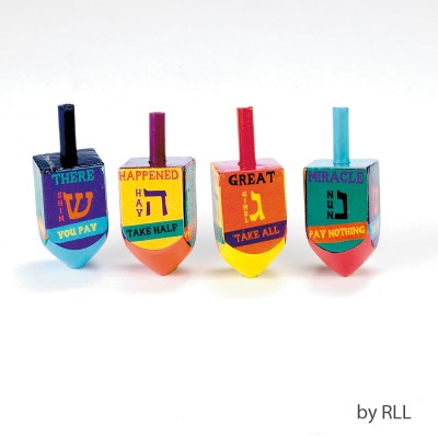 Dreidel Painted Wood Large