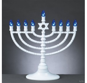 Electronic Menorah LED White 