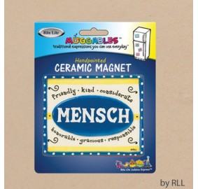 Hand-Painted Ceramic Magnet - "Mensch"