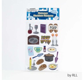 Shabbat Glitter Fabric Stickers