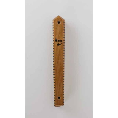 Wooden Mezuzah Cover 12 Cm - Logo