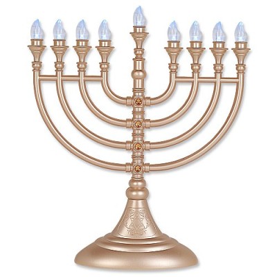 Gold Crystal LED Menorah