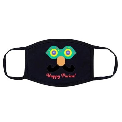 Purim Face Mask Black