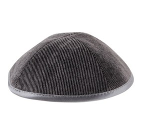 Kippah Grey Corduroy Satin Rim