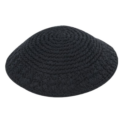Kippah Black Knit 19 cm