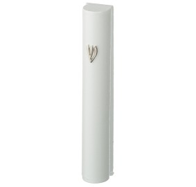 Mezuzah Cover White Round 15cm