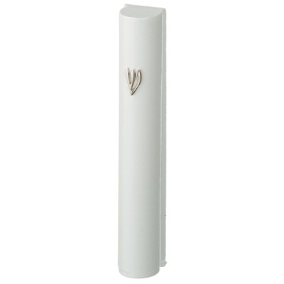 Mezuzah Cover White Round 15cm