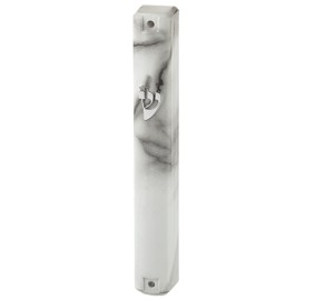Mezuzah Cover Grey Marble Plas