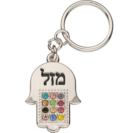 Keychain Hamsa Nickel Mazal