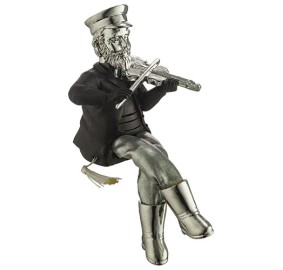 Violin Player Figurine with Cloth Legs