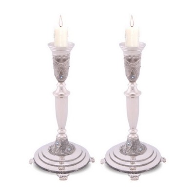 Candlesticks Nickel Filigree