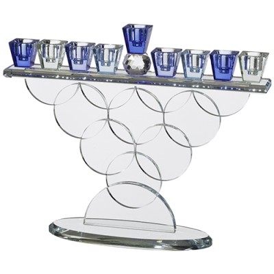 Menorah Crystal Luxurious Blue