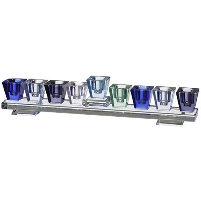 Menorah Crystal Elegant Blue