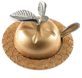 Aluminum Honey Dish - Apple / Gold