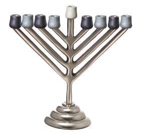 Aluminum Rambam Menorah- Grey