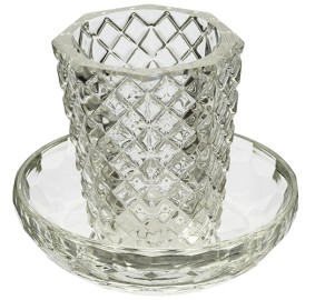 Crystal Kiddush Cup With Plate