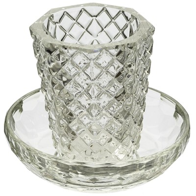 Crystal Kiddush Cup With Plate