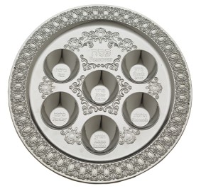 Seder Plate Silver Plastic