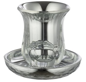 Crystal Kiddush Cup with Plate