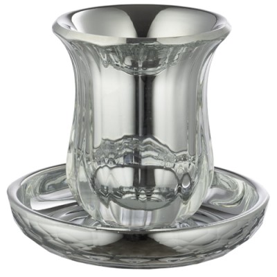 Crystal Kiddush Cup with Plate