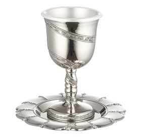 Kiddush Cup w/ Tray on Stem