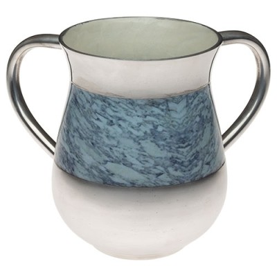 Wash Cup Aluminum White Blue