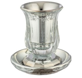 Crystal Kiddush Cup with Plate