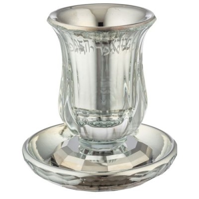 Crystal Kiddush Cup with Plate