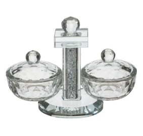 Crystal Salt Holder with Lids