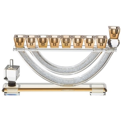 Menorah Crystal Gold Tones