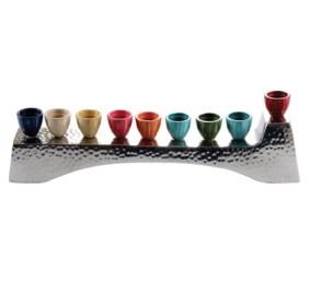 Menorah Hammered Colorful