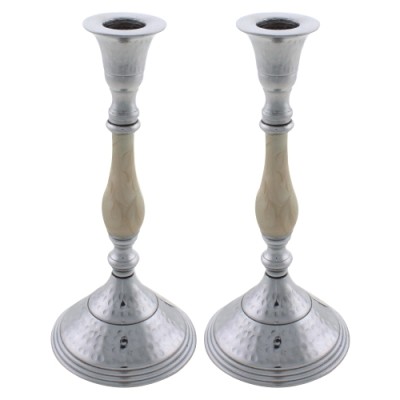 Hammered Candlestick - Pearl