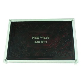 Challah Board Glass Leather