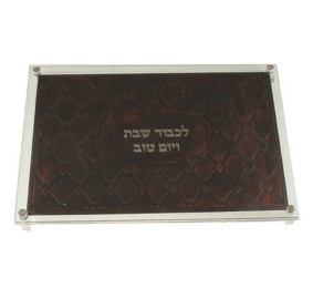 Challah Board Glass Leather