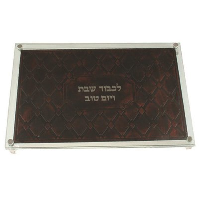 Challah Board Glass Leather