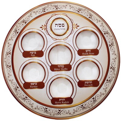 Seder Plate Brown Tones