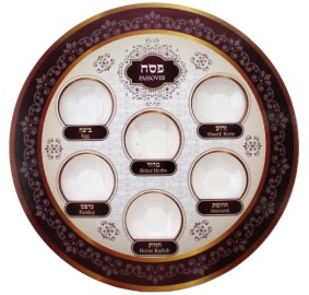 Seder Plate Burgundy Tones