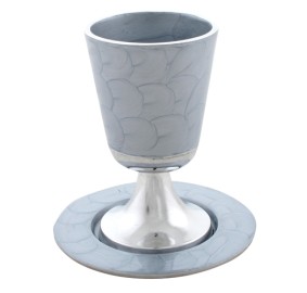 Kiddush Cup Aluminum with Saucer