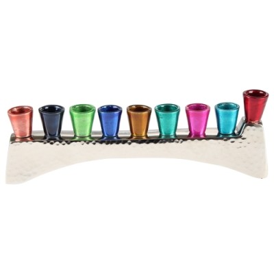 Multicolored Aluminum Menorah