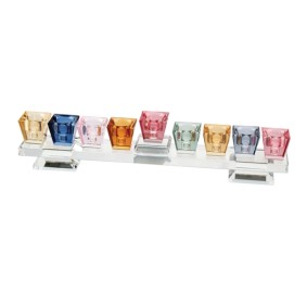 Colored Crystal Menorah