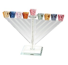 Menorah Crystal Colored