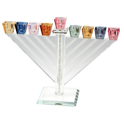 Menorah Crystal Colored