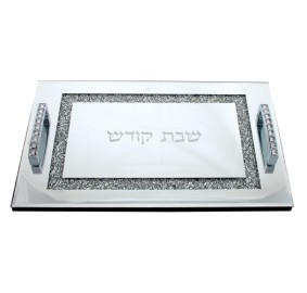 Glass Challah Tray w/ Stones