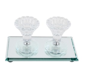 Crystal Candlesticks w/ Tray