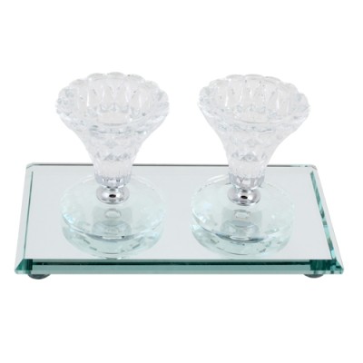 Crystal Candlesticks w/ Tray