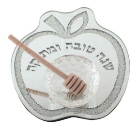 Glass Rosh Hashanah Plate