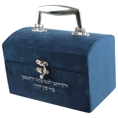 Esrog Box Blue Velvet